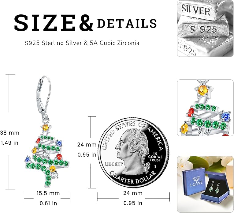 Sterling Silver Tree of Life/Flower/Bee/Animals/Cat/Hummingbird Dangle Earrings Moonstone Turquoise Drop Leverback Earrings Jewelry Gifts
