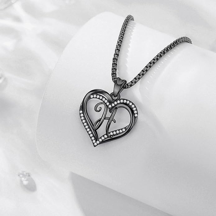 INFUSEU Unique Initial Necklaces for Women Girls Small Heart Letter Jewelry, Meaningful Personalized Gifts