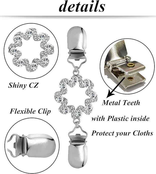 Tornito 8Pcs Vintage Sweater Shawl Clips Retro Cardigan Collar Shirt Dresses Waist Clip Antique Flowers Pattern Brooch Clip for Women