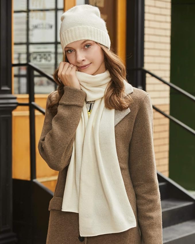 EURKEA 100% Cashmere Winter Scarf in Solid Colors with Gift Box for Women, Warm & Soft & Lightweight, Gift Ready
