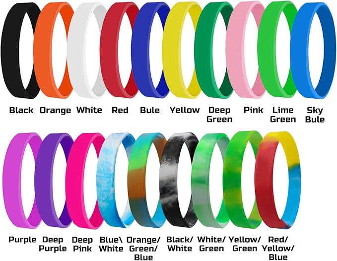 Custom Silicone Wristbands Bulk 1/5/25/50/100/200 PCS Personalized Rubber Bracelets Wristbands for Events,Support, Fundraisers, Motivation, Awareness(Bluewhite)
