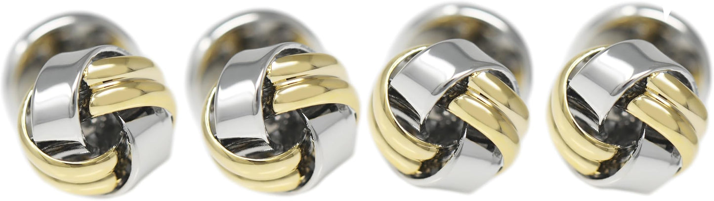 MENDEPOT Men Formal Wear Dress Shirt Cufflinks And Studs Set With Box Wedding Groom Groomsmen Gift