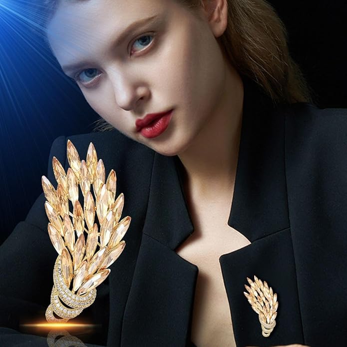 Flower Brooch Pin Rhinestones Pearl Flower Brooches Floral Pin Jewelry for Women Girls