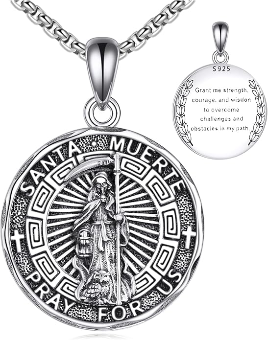 YFN Patron Saint Necklace Sterling Silver Amulet Medal Pendant Religious Protector Jewelry Gifts for Women Men