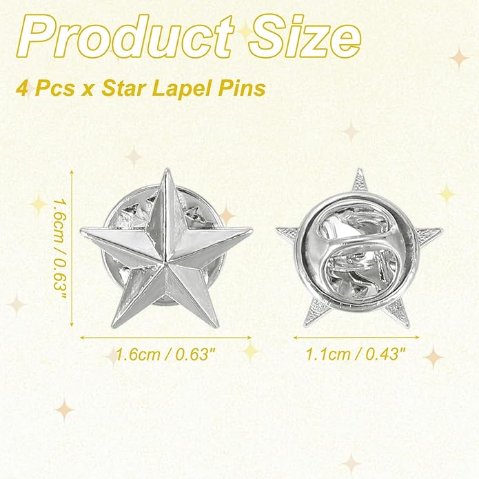 uxcell Star Lapel Pins, Award Pins Star Badge for Men Women Backpacks Hats Jackets Costume Accessories Celebration