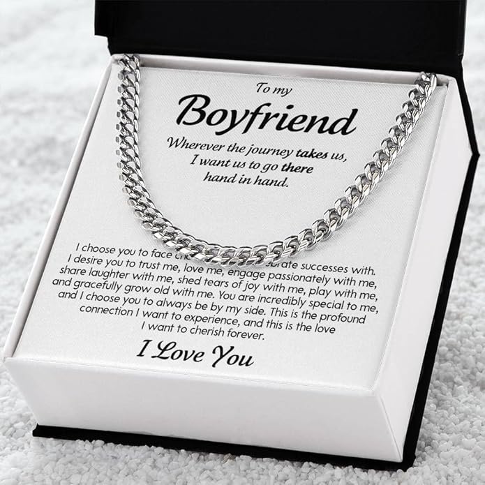 VIRAGIL To My Man Necklace Chain for Men, Silver Stainless Steel Chain Jewelry, Romantic Gift from Partner for Birthday Valentine or Everyday Wear with Meaning
