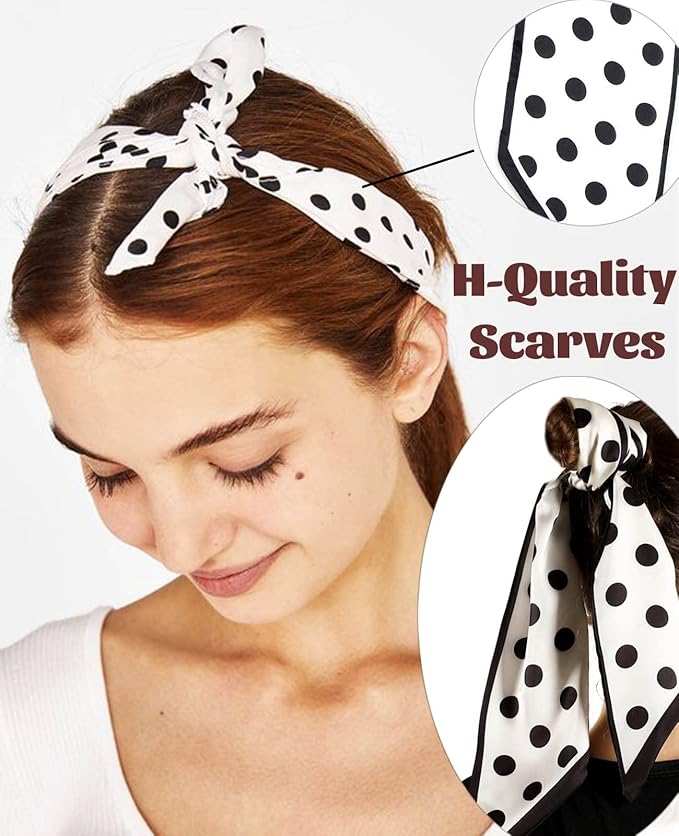 kcctoo 59" Mulberry Silk Like Head Scarf Women's Fashion Square Neck Satin Scarfs for Bag Hair Scarves Gift 59 * 5.9”