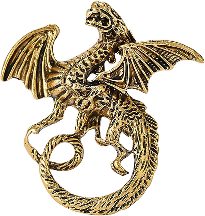 HETICA Vintage Animal Dragon Skull Wolf Crown Lion Brooch for Men Women Suit Tie Dress Lapel Pin Fashion Jewelry