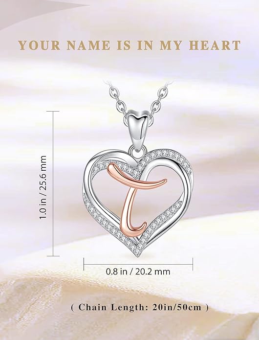 INFUSEU Unique Initial Necklaces for Women Girls Small Heart Letter Jewelry, Meaningful Personalized Gifts