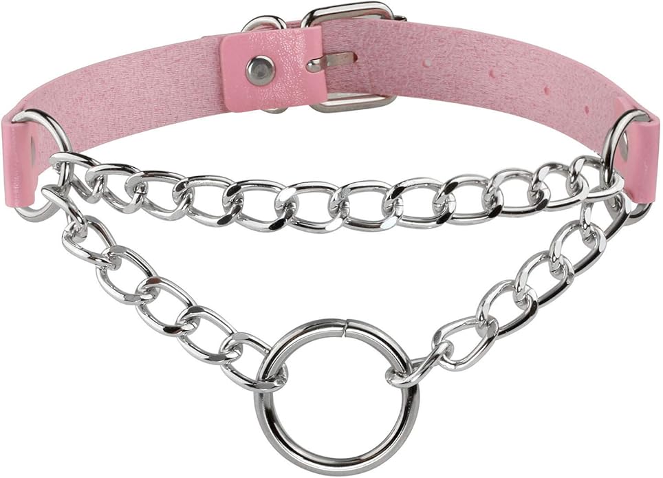 MILAKOO PU Leather Punk Choker Necklaces Circle/Heart Charm Adjustable Collar Necklace for Women