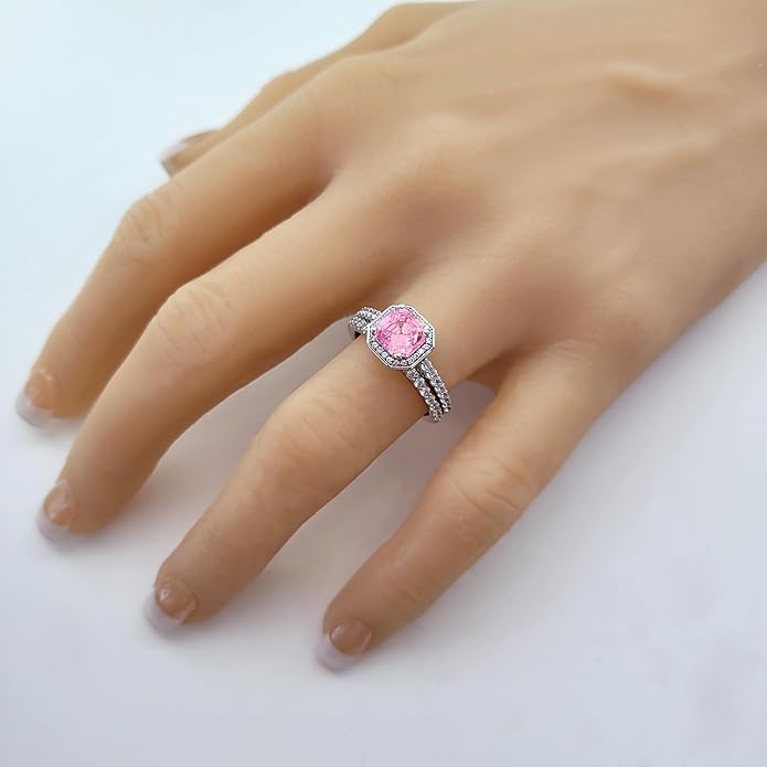 NANA Jewels Sterling Silver Engagement Rings for Women - Choose Simulated Morganite, Citrine, Aquamarine & More