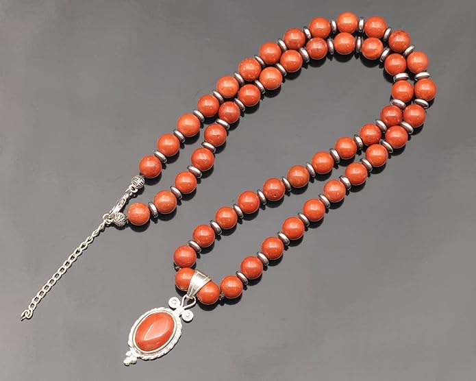 Natural Carnelian Agate Silver Pendant, Genuine Black Onyx Beaded Necklace, Gemstone Strong Necklace, 18x13 Cabachon, Fashion Dainty Jewelry, Healing Crystal Chakra Necklace, Minimalist Necklace