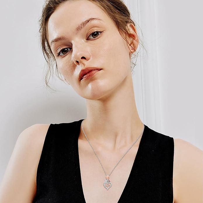 Mother's Day Necklace Gifts 925 Sterling Silver Mom/Wife/Grandma/Nana/Family I Love You Mom Necklace for Women Jewelry Birthday Gifts for Couple