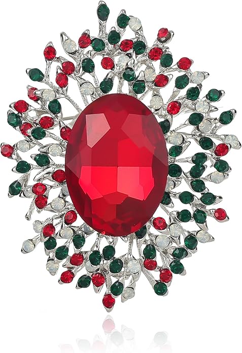 YOQUCOL Elegant Colorful Cubic Zirconia Crystal Bright Rhinestone Brooch Pins for Women Grils