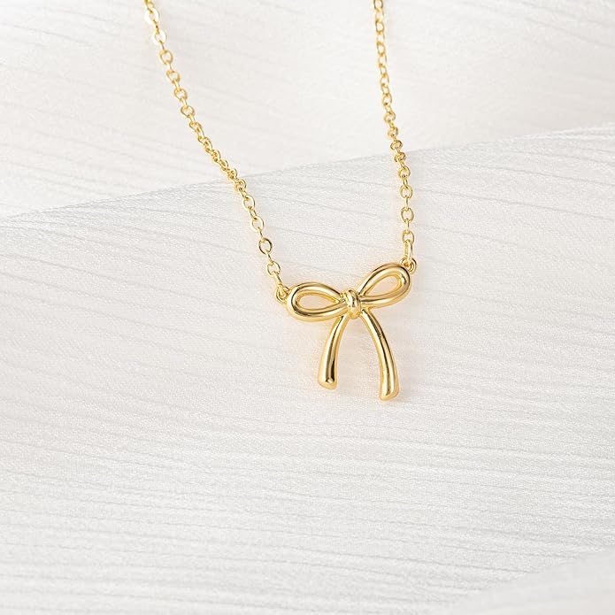 Gold Necklace for Women-14K Gold Plated Bow,Dragon,Shell, Palm Tree, Seahorse, Conch Shell,Sardines, Cowboy Boot,Bat,Bunny Pendant Beachy Jewelry for Women Gifts