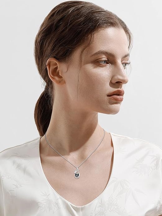 Tahitian Black Pearl Necklace Infinity Gifts for Women Wife Wedding Birthday Anniversary Jewelry Valentines Christmas Day Gifts 925 Sterling Silver