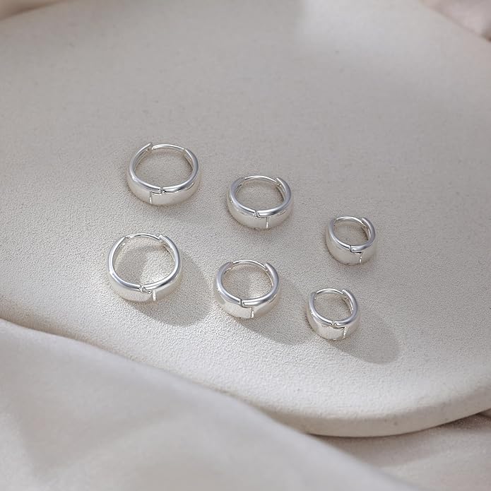 Hoop Earrings for Women 14K Gold Plated/Silver Hoops Simple Knot Huggie Small Hoop Earrings Set Trendy Hoops Everyday Wear Earrings for Women Jewelry