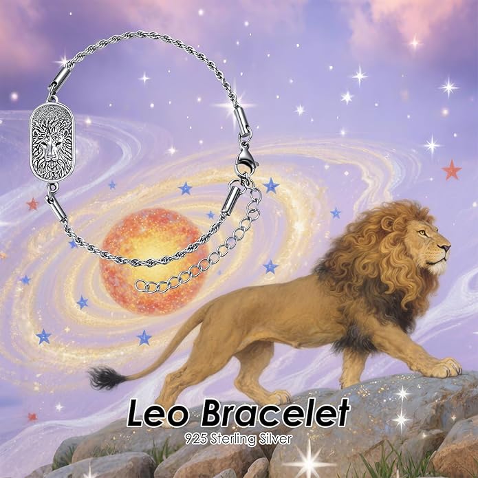 SIMONLY Zodiac Bracelet 925 Sterling Silver Constellation Anklet Horoscope Zodiac Jewelry Christmas Birthday Astrology Gifts for Women Men Unisex
