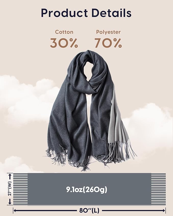 maamgic Women's Winter Scarf Soft Warm Scarf for Women Cozy Shawl Wraps for Women Lightweight Pashmina Style Wrap