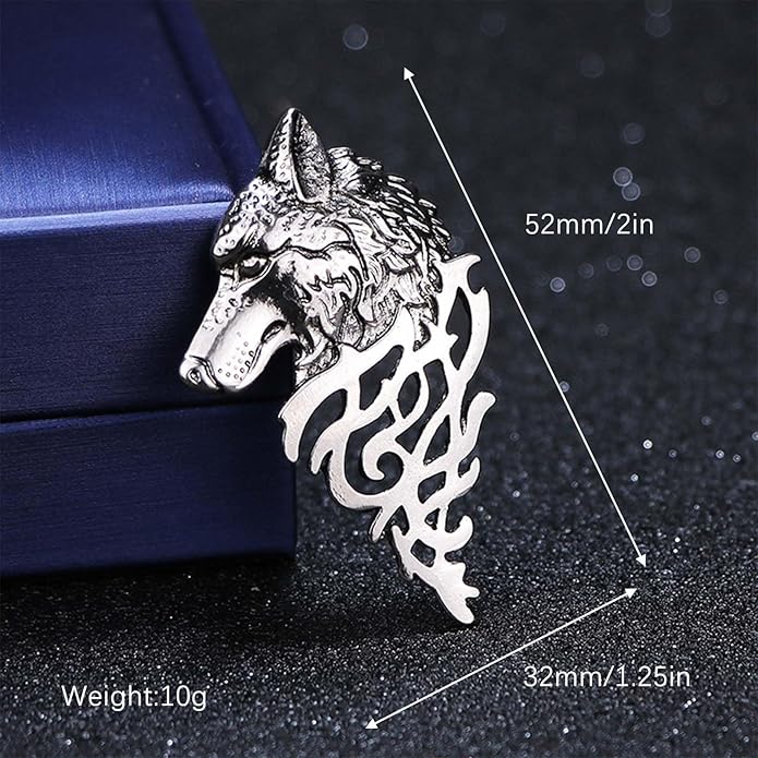 HETICA Vintage Animal Dragon Skull Wolf Crown Lion Brooch for Men Women Suit Tie Dress Lapel Pin Fashion Jewelry