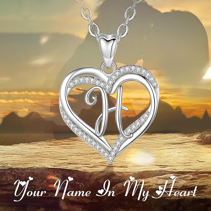 INFUSEU Unique Initial Necklaces for Women Girls Small Heart Letter Jewelry, Meaningful Personalized Gifts