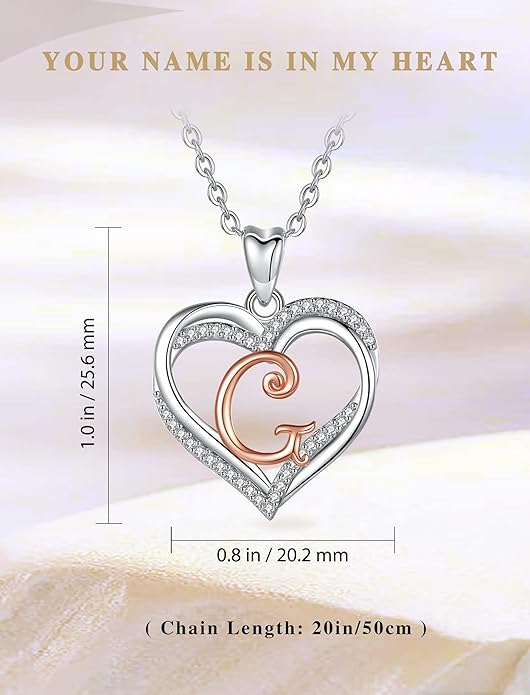 INFUSEU Unique Initial Necklaces for Women Girls Small Heart Letter Jewelry, Meaningful Personalized Gifts