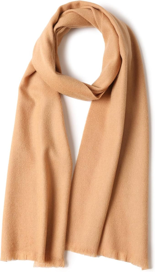 WASALUYA Wool Scarf for Women & Men, 100% Wool Scarves Wrap Shawl with Tassels, Elegant Soft Winter Scarf for Fall and Winter