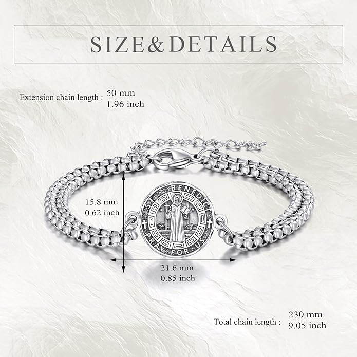 YFN Patron Saint Bracelet Sterling Silver Religious Protector Bracelet Jewelry Gift for Women Men