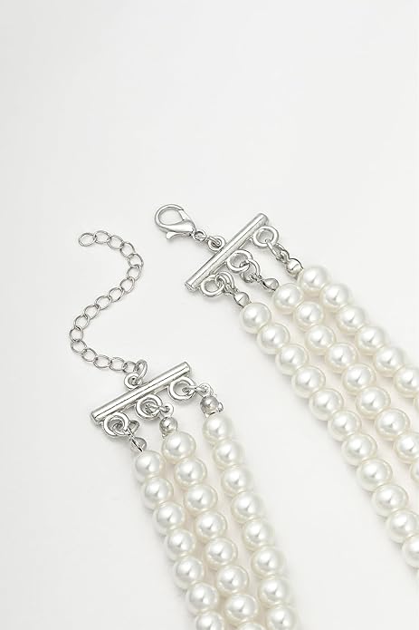 BABEYOND Round Imitation Pearl Necklace Vintage Multi Strands Necklace 20s Flapper Necklace for Party