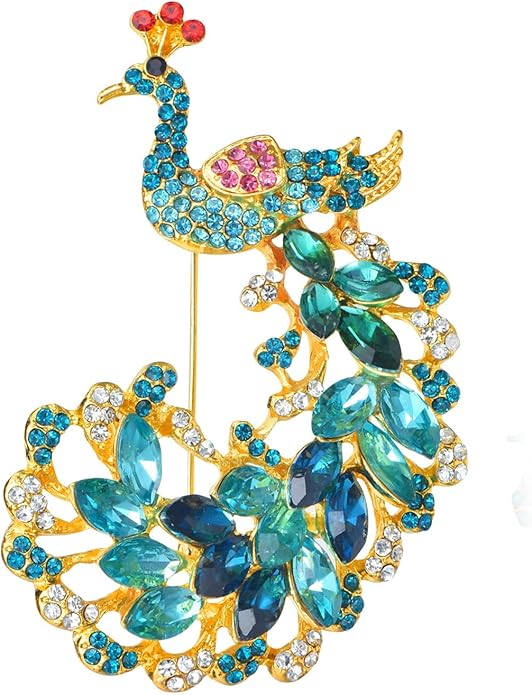 18K Gold Brooch Rhinestone Animal Brooch Pin Elegant Lapel Pin Wedding Jewelry Christmas Gift Dress Accessories for Women