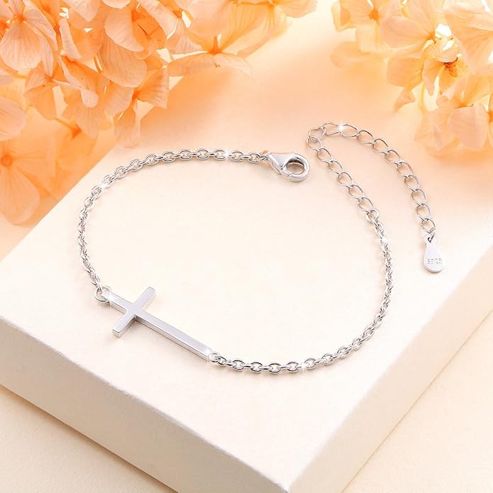 Anklet for Women S925 Sterling Silver Adjustable Foot Evil Eye Starfish Heart Bead Butterfly Celtic Knot Cross Multilayer Layered Ankle Bracelet Jewelry