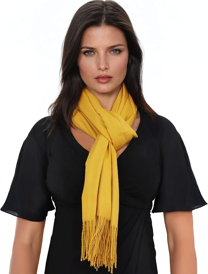 Ocomfly 100% Pashmina Scarf for Women - Premium Womens Scarves - Gift Boxed - Shawls or Wraps - Ultra Soft and Warm