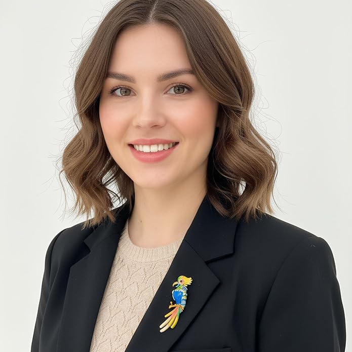 CJFENGD Brooches for Women,Colorful Parrot Brooch, Enamel Tropical Bird Pin, Women's Brooches & Pins,Vivid Animal Jewelry for Women Coat/Dress/Gift