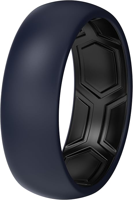 ThunderFit Silicone Rings for Him and Her, Rubber Wedding Engagement Bands Unisex, 1.8mm Thick in 4mm & 8mm Widths