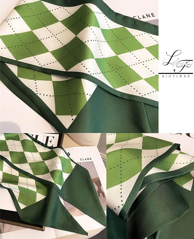 Hioyiwse Head Scarf Hair Neck Scarves For Women Purse Bag Scarfs For Handbags Silky Long Thin Satin Headscarf Fashion