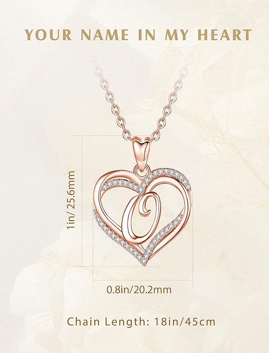INFUSEU Unique Initial Necklaces for Women Girls Small Heart Letter Jewelry, Meaningful Personalized Gifts