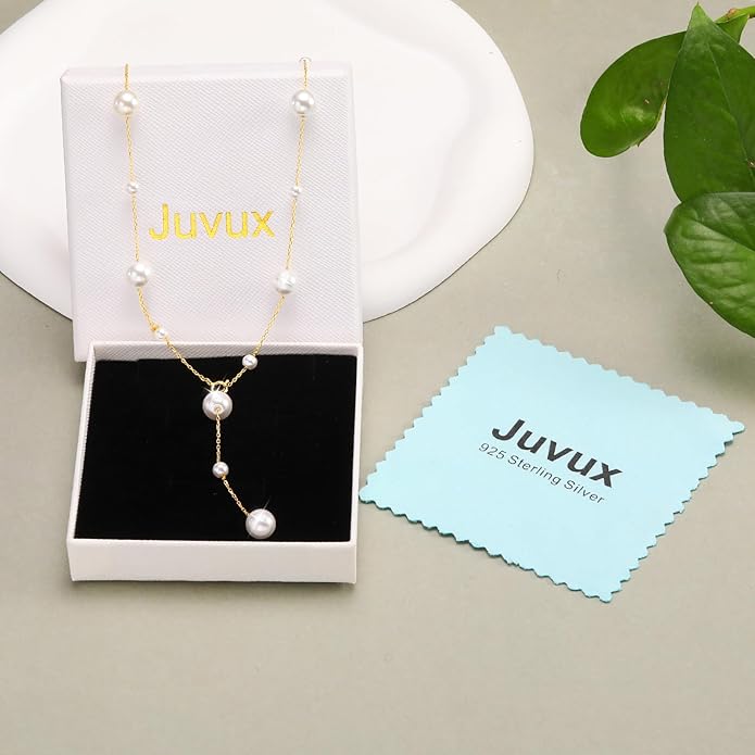 Pearl Necklace for Women 925 Sterling Silver Single Pearl Jewelry with Shell Pearl Pendant - Dainty Choker Necklace Suitable for Anniversary, Wedding, Birthday Gifts