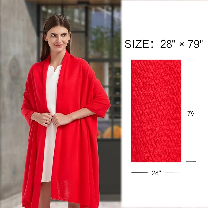 Erdenech Luxury Cashmere Wool Blend Wrap for Women, All-Season Travel Wrap Shawl, Extra Large Blanket Shawl Scarf Pashmina