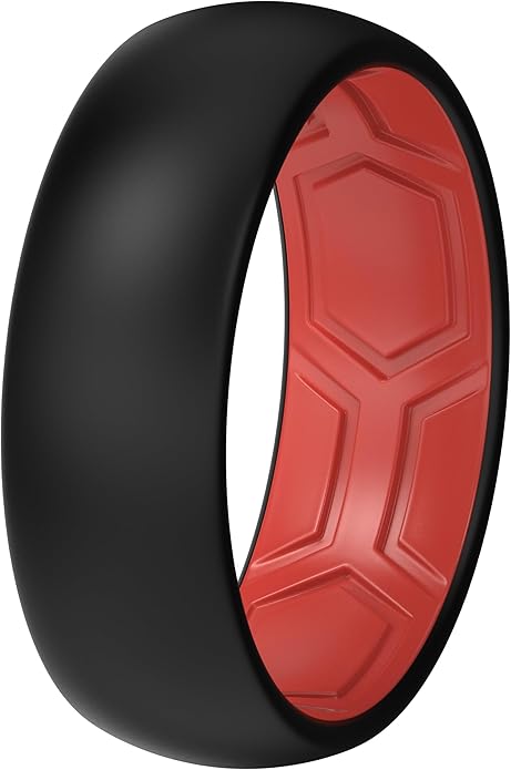 ThunderFit Silicone Rings for Him and Her, Rubber Wedding Engagement Bands Unisex, 1.8mm Thick in 4mm & 8mm Widths