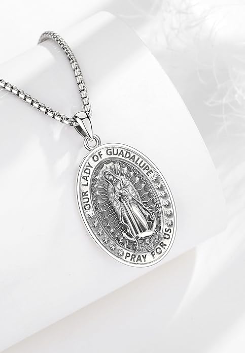 EUDORA 925 Sterling Silver St Christopher/St Benedict/St Michael/Virgin Mary/San Judas Tadeo/Good Shepherd Cross/Archangel Necklace Medal Pendant Protection Religious Amulet Jewelry For Men Women