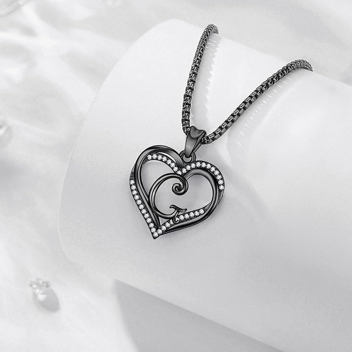 INFUSEU Unique Initial Necklaces for Women Girls Small Heart Letter Jewelry, Meaningful Personalized Gifts