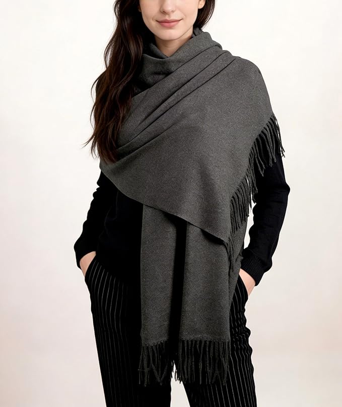 Achillea Warm Cashmere-Feel Winter Scarf – Pashmina Shawl Wrap, Blanket Scarf for Daily Wear, Travel & Cold Weather