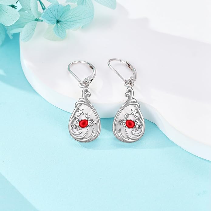 MONGAS Dragonfly/Sunflower/Hummingbird/Sand Dollar/Crab/Champagne/Arrow/Cherry/Ankh/Sloth Earrings for Women Sterling Silver Dragonfly/Sunflower/Hummingbird/Sand Dollar Jewelry for Women