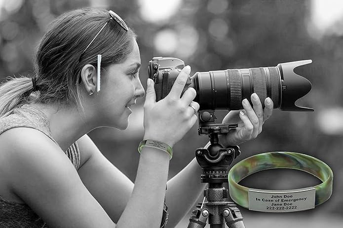 Personalized Medical Alert Bracelet for Men & Women – Custom Engraved Waterproof Silicone Wristband with Stainless Steel ID Plate – Medical ID Bracelet for Allergies, Conditions, ICE Info & Emergency Card