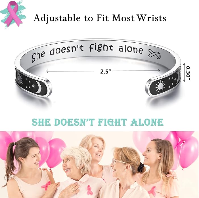 TONY & SANDY Inspirational Bracelets for Women Teen Girls Personalized Gifts for Daughter Granddaughter Mom Sister Friends Stainless Steel Engraved Cuff Birthday Easter Christmas