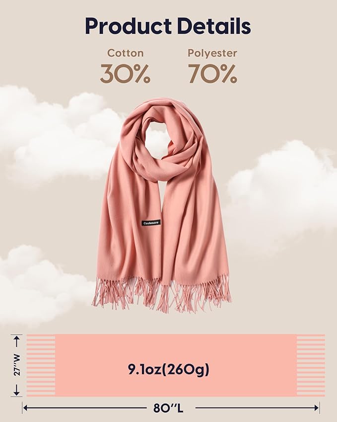 maamgic Women's Winter Scarf Soft Warm Scarf for Women Cozy Shawl Wraps for Women Lightweight Pashmina Style Wrap