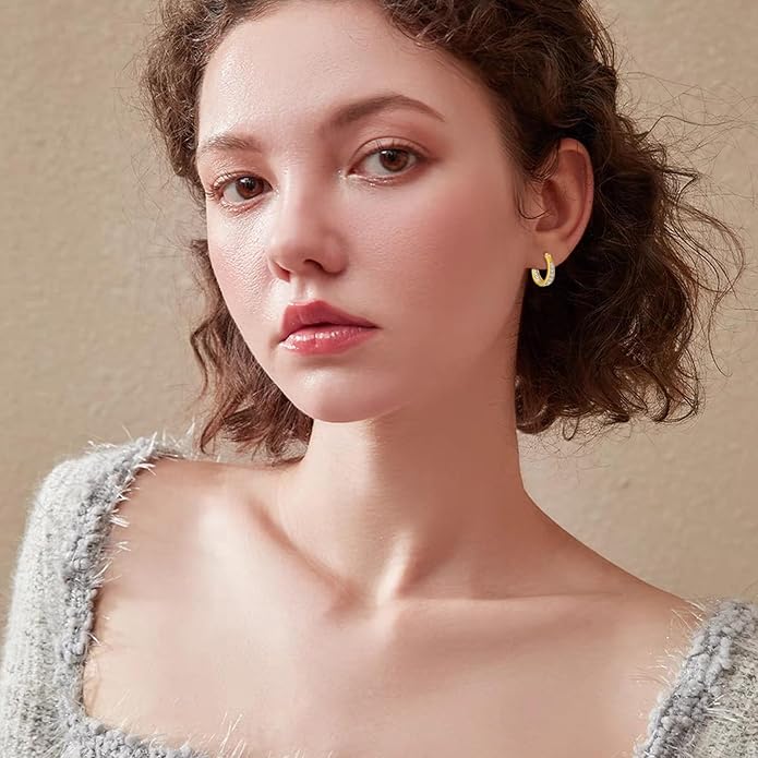 Sterling Silver Hoop Earrings Small Hoop Sun/Leaf/Triangle Huggie Earrings for Women Hypoallergenic