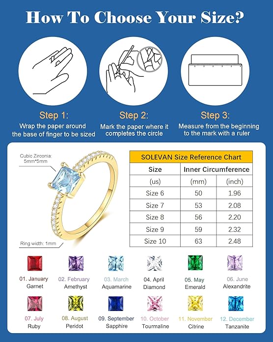 SOLEVAN Birthstone Gold Rings for Women Non Tarnish 14K Gold Plated Stackable Cubic Zirconia Thumb Rings Dainty Cute Emerald Eternity Band Pinky Ring Engagement Wedding Promise Rings Jewelry Gifts