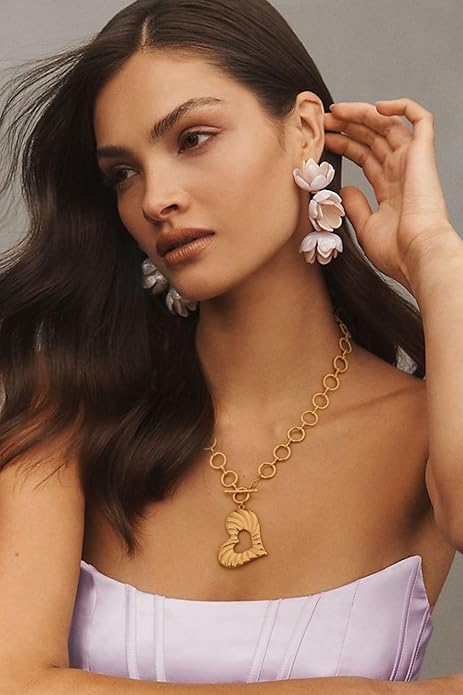 CANEVINKA Dainty Cross Medallion/Heart Pendant Chain Necklace 18K Gold Plated Oval Choker Fashion OT Toggle Jewelry Handmade for Women Simple Gold Charm Necklace