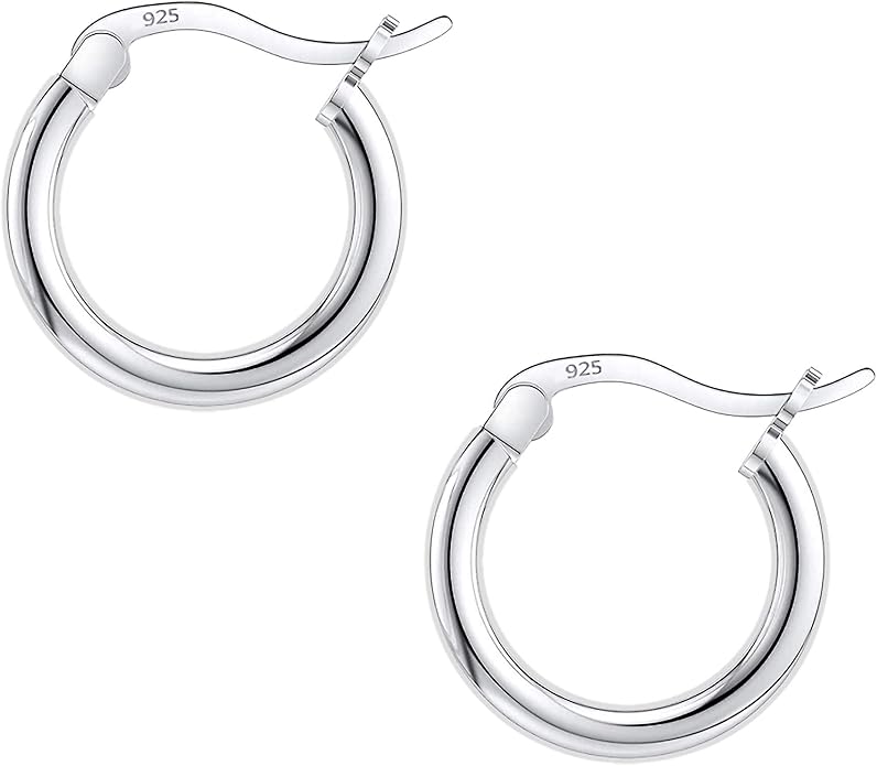 Savlano 925 Sterling silver Round Hoop Earrings for Women & Men Comes in 10MM-25MM
